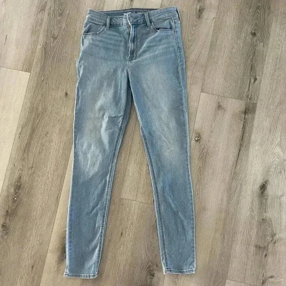 Old Navy Womens High-Waisted Rockstar Super-Skinny Jeans Cara Blue Size 6 Tall - Picture 2 of 12